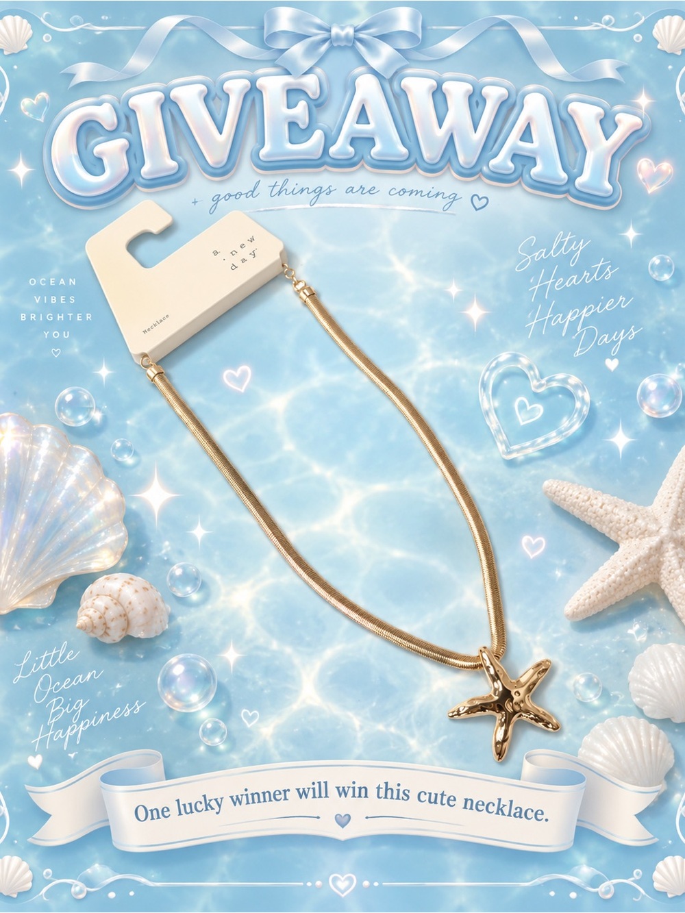 *GIVEAWAY* Gold Starfish Necklace by A New Day